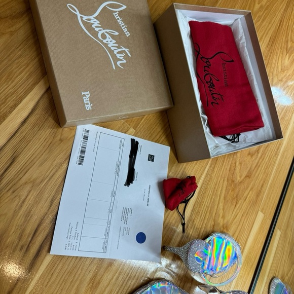 Christian Louboutin Just Strass 85 Crystal Embellished PVC Iridescent Heel *RARE - Picture 11 of 16